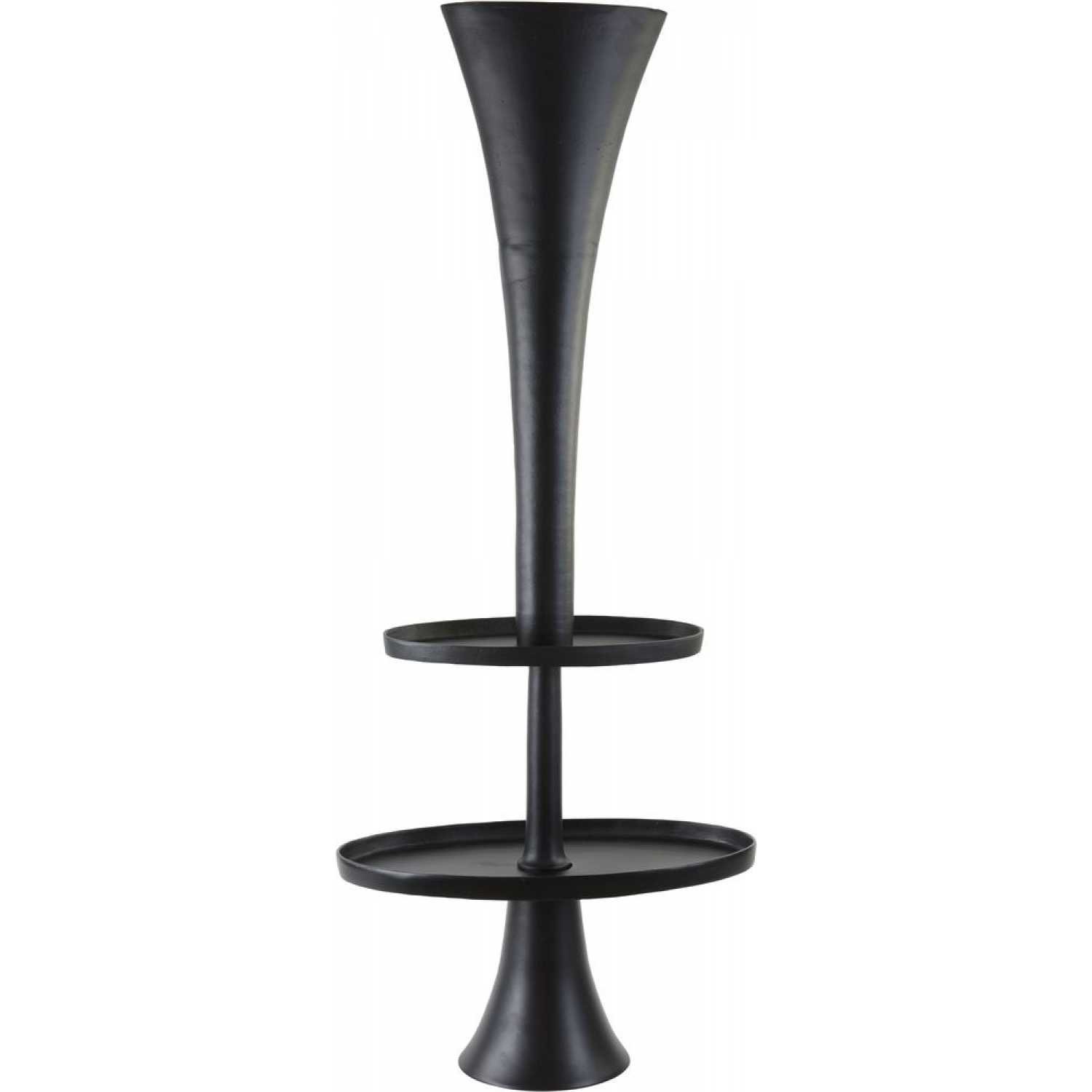 Light and Living Zembi 2 Layer Oval Floor Vase - Black